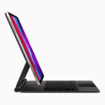 New iPad Pro with Magic Keyboard, side view.